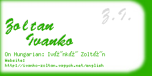 zoltan ivanko business card